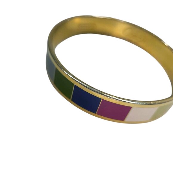 COACH VIntage 65th anniversary multicolor striped bracelet /bangle gold - Picture 3 of 5